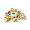Lampwork Evil Eye Pendants with Colorful Cubic Zirconia ZIRC-L102-13G-09-4