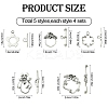 20Pcs 5 Styles Flower Tibetan Style Alloy Toggle Clasps FIND-YW0005-24-2