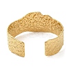 Ion Plating(IP) 304 Stainless Steel Hammered Wide Cuff Bangles for Women BJEW-L682-012G-2