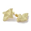 Rack Plating Brass Textured Leaf Stud Earrings EJEW-M237-05G-2