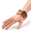 Chunky Acrylic & CCB Plastic Curved Tube Beads Stretch Bracelets Set for Women BJEW-JB07318-5