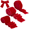 3 Rolls 3 Styles Frayed Polyester Ribbon OCOR-WR0001-72-1