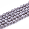Opaque Solid Color Glass Beads Strands GLAA-Q080-4mm-B01-1