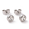 Rhinestone Column Stud Earrings EJEW-H357-04P-01-1