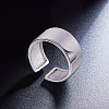 SHEGRACE Rhodium Plated 925 Sterling Silver Glazed Cuff Finger Ring JR454A-2