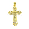 Rack Plating Brass Micro Pave Cubic Zirconia Pendants KK-B091-44G-1