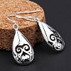 Simple Silver Color Plated Brass Water teardrop EJEW-BB08802-3