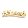 Brass Clear Cubic Zirconia Word Honduras Connector Charms KK-K293-40G-02-1