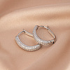 Oval Brass Micro Pave Clear Cubic Zirconia Hoop Earrings FS-WGB46CF-02-1
