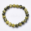 Natural Yellow Turquoise(Jasper) Beaded Stretch Bracelets BJEW-S128-09-1