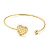 Clear Cubic Zirconia Cuff Bangles BJEW-P305-03G-2