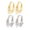 Zipper 925 Sterling Silver Micro Pave Clear Cubic Zirconia Hoop Earrings EJEW-K317-01G-4
