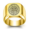 The Seven-Pointed Star Pattern 304 Stainless Steel Finger Rings FS-WGB7142-16-1