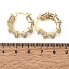 Square Brass Micro Pave Clear Cubic Zirconia Hoop Earrings EJEW-H108-07G-5