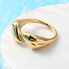 Ion Plating(IP) 304 Stainless Steel Leaf Open Cuff Rings for Women RJEW-G319-02G-2