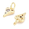 Brass Micro Pave Cubic Zirconia Charms KK-C051-06G-01-2
