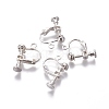 Rack Plated Brass Screw Clip-on Earring Findings X-KK-P169-04S-1
