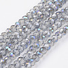 Electroplate Glass Bead Strands GLAA-A024C-HR12-1