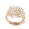 Round Shell Pearl Finger Rings for Women RJEW-JR00972-4