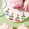 4Pcs 4 Styles Flower Glass & Acrylic Pendant Decorations HJEW-TA00265-2