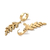Leaf 304 Stainless Steel Polymer Clay Rhinestone Dangle Earrings EJEW-L283-008G-2