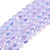 Electroplate Transparent Glass Beads Strands EGLA-Q132-4MM-A03-1