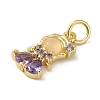Brass Micro Pave Colorful Cubic Zirconia Glass Pendants KK-R162-026D-G-2