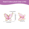 10Pcs 5 Colors Rack Plating Alloy Enamel Pendants ENAM-YW0004-74-3