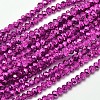 Faceted Rondelle Transparent Painted Glass Beads Strands DGLA-J001-C06-1