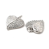 Brass Micro Pave Clear Cubic Zirconia Pendants KK-E068-VB167-2