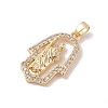 Brass Clear Cubic Zirconia Pendants KK-Z050-04G-2