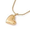 Heart Pendant Necklace with Twist Rope Chains X-NJEW-G074-45G-1