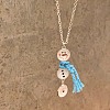 Alloy with Glass Christmas Snowman with Cord Scarf Pendant Necklaces FS-WGC7B44-01-1