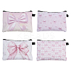 4Pcs 4 Styles Rectangle with Bowknot Printed Polyester Cosmetic Zipper Pouches ABAG-SP0001-51A-1