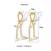 Minimalist Stainless Steel and Water Drop Natural Freshwater Pearl Knot Tassel Stud Earrings for Women DX0351-2-1