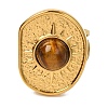 Natural Tiger Eye Finger Rings RJEW-Q822-35G-02-2