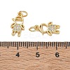 Brass Micro Pave Clear Cubic Zirconia Pendants CU-CBA9AFC-01G-13-3