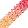 Gradient Color Baking Paint Glass Bead Strands X1-DGLA-A039-T4mm-A03-4