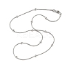 304 Stainless Steel Ball Round Snake Chain Necklaces NJEW-B131-02P-4