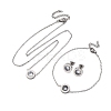 Flat Round 304 Stainless Steel Cubic Zirconia Pendant Necklaces & Bracelets & Stud Earrings Sets for Women SJEW-C004-19P-5