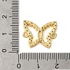Rack Plating Brass Pave Clear Cubic Zirconia Hollow Butterfly Connector Charms KK-C067-07G-3