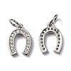 CZ Brass Micro Pave Cubic Zirconia Horse Shoe Charms ZIRC-L018-13P-2