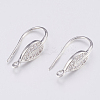 Brass Micro Pave Cubic Zirconia Earring Hooks ZIRC-K075-38P-2