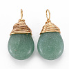 Natural Green Aventurine Pendants G-S359-294B-2