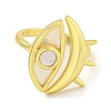 Rack Plating Eye Natural Shell Finger Rings for Women RJEW-G330-70G-2