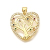 Rack Plating Brass Micro Pave Cubic Zirconia Pendants KK-L226-051G-05-1