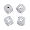 20Pcs Grey Cube Letter Silicone Beads 12x12x12mm Square Dice Alphabet Beads with 2mm Hole Spacer Loose Letter Beads for Bracelet Necklace Jewelry Making JX436R-1