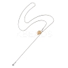 Natural Grey Agate & Topaz Jade & Tiger Eye & Dalmatian Jasper Heart with Synthetic Non-magnetic Hematite Beads Pendant 304 Stainless Steel Snake Chain Lariat Necklaces NJEW-JN05897-5