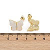 Butterfly Brass Micro Pave Clear Cubic Zirconia Stud Earrings EJEW-K308-01G-3