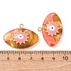304 Stainless Steel Resin Pendants STAS-F352-07D-05-3
